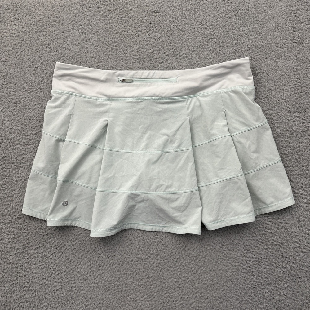 Lululemon Pace Rival Skirt Skort Mid Rise Delicate Mint Athletic Women's 12 Tall